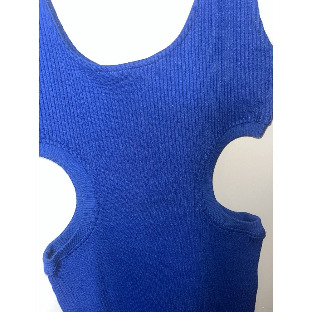 ZARA Ribbed Cutout Mini Dress Size Medium - Picture 4 of 8